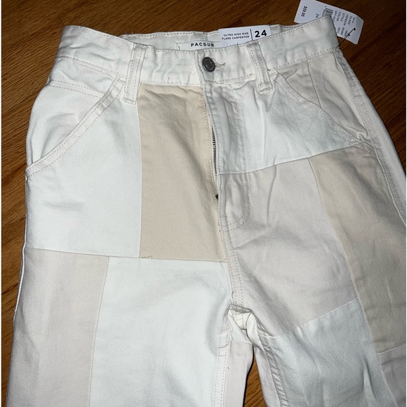 Patchwork Ultra High Waisted Flare Pants - Picture 3 of 5